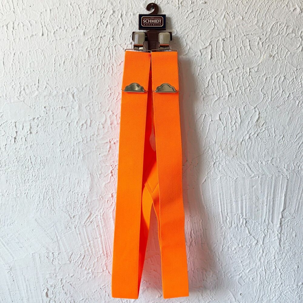 C.E. Schmidt Workwear Suspenders Neon Orange Adjustable Clip-On